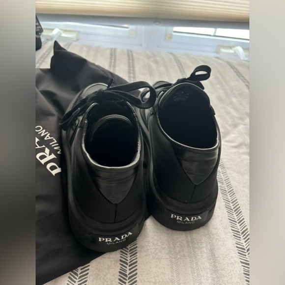 Prada Macro Re-Nylon and brushed leather sneakers - Picture 5 of 7